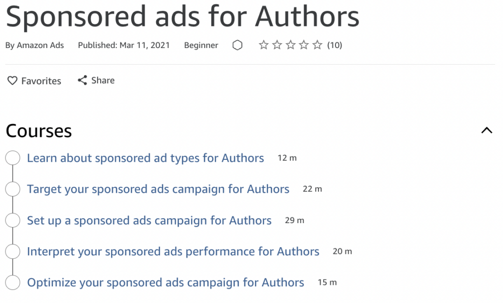 Sponsored Ads for Authors Course