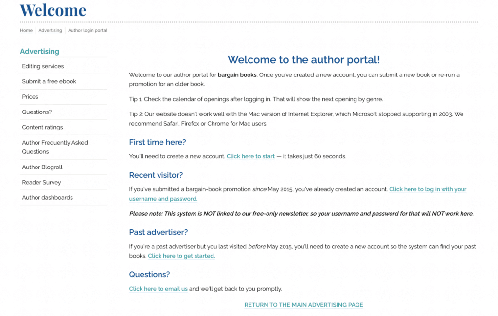 Author Portal